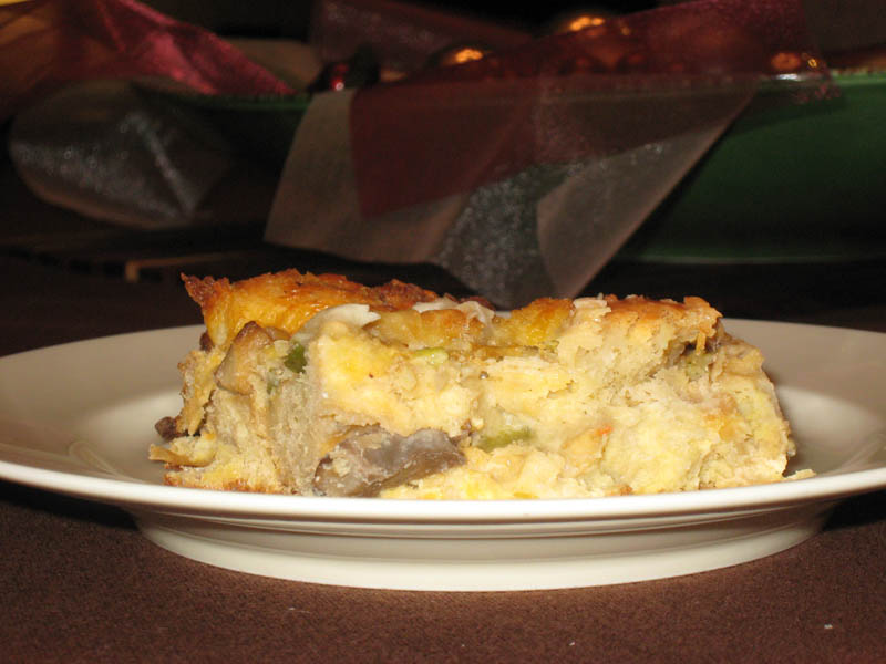 Breakfast Bread Pudding with 'shrooms